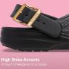 Crocs Classic Buckle Clogs(Metallic Black)