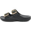 Crocs Classic Saturday Sandals(Black/Metallic Buckle)