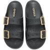Crocs Classic Saturday Sandals(Black/Metallic Buckle)