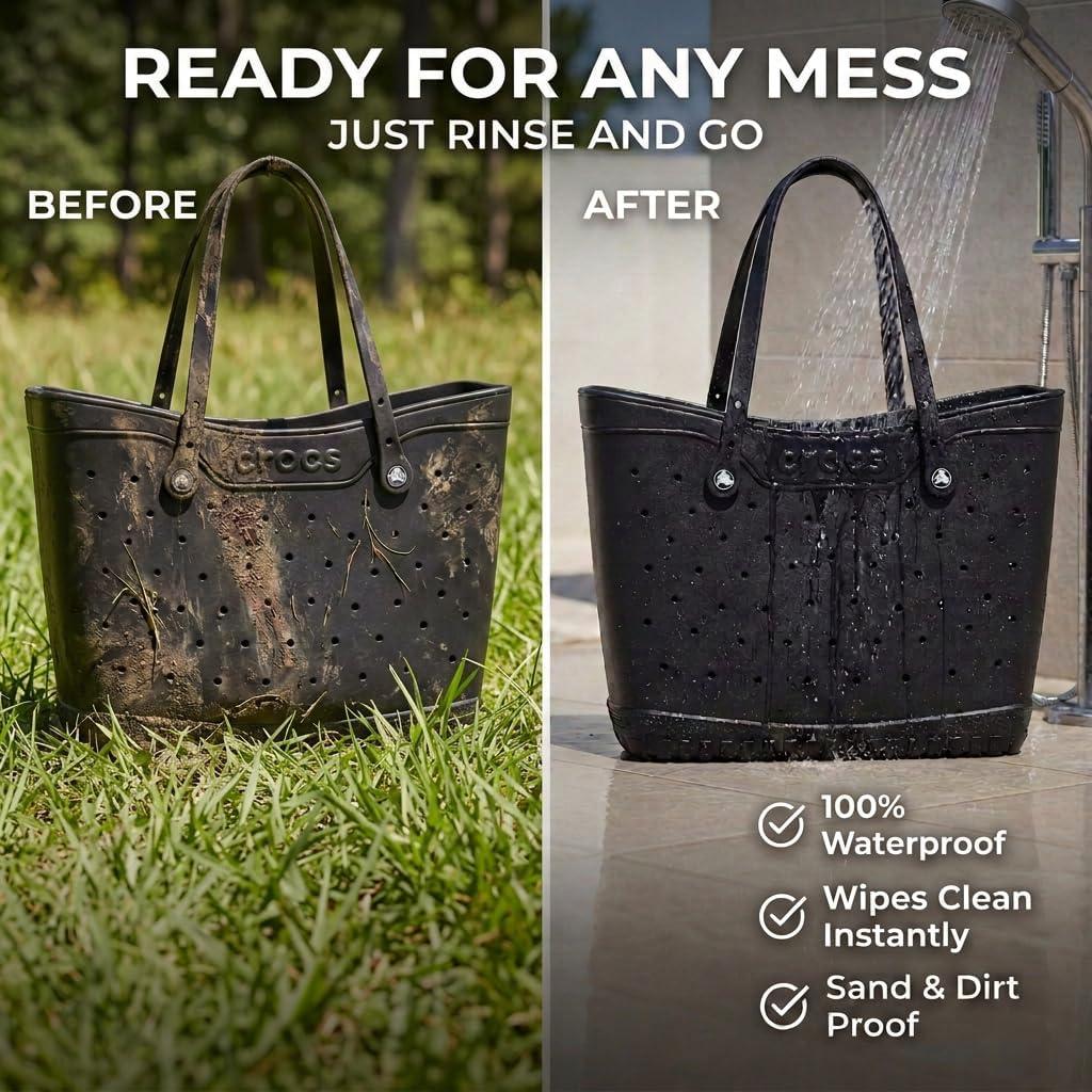 image:imageCrocs Classic Large Tote Bag Durable Washable WaterproofBlack