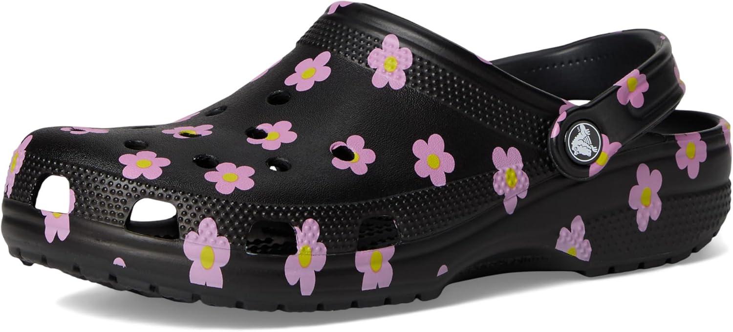 image:imageCrocs UnisexAdult Classic Clog Seasonal GraphicBlackFlowers