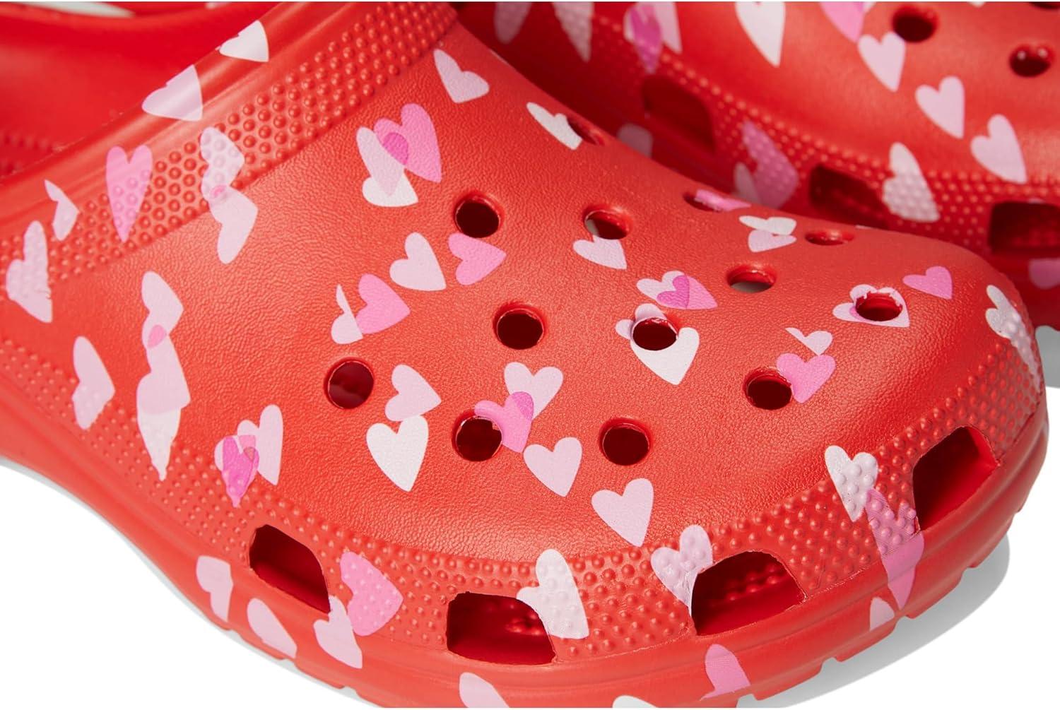 image:imageCrocs UnisexAdult Classic Clog Seasonal GraphicCherry RedHearts Butterflies