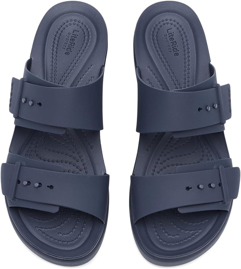 image:imageCrocs Womens Brooklyn Buckle Low SandalsNavy