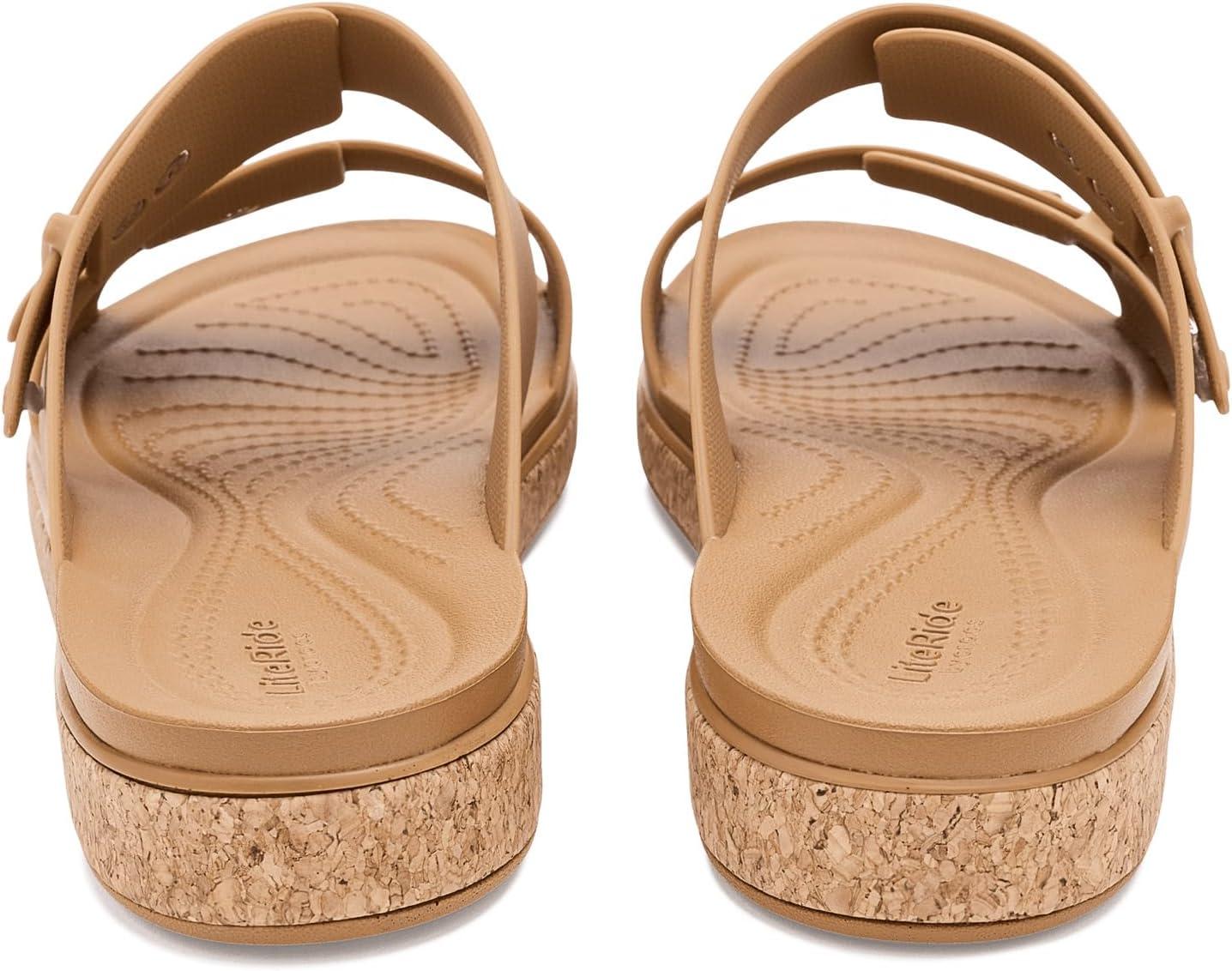 image:imageCrocs Womens Brooklyn Buckle Low WedgesUmber 1