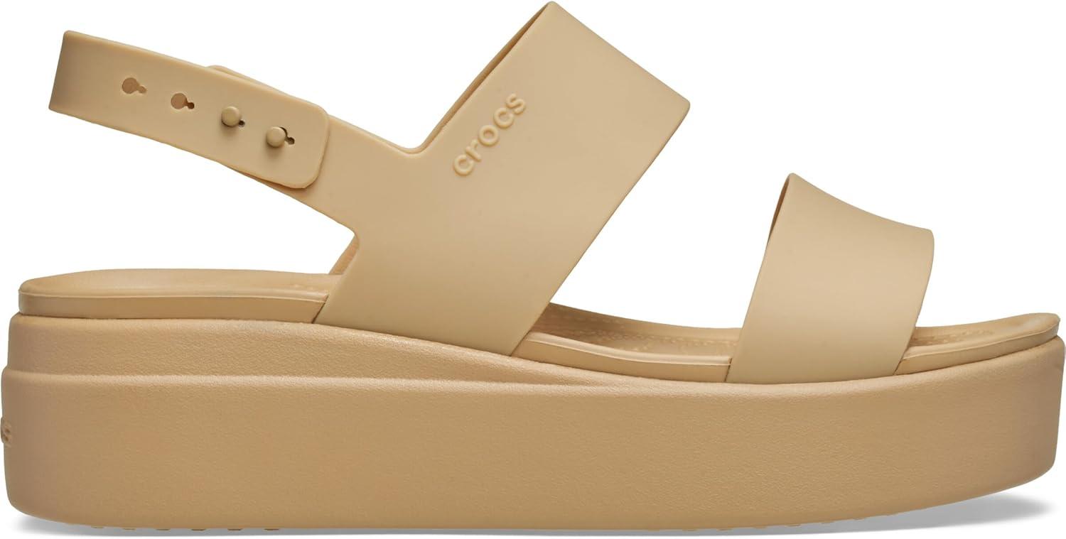 image:imageCrocs Womens Brooklyn Low Wedge SandalsCashewCashew