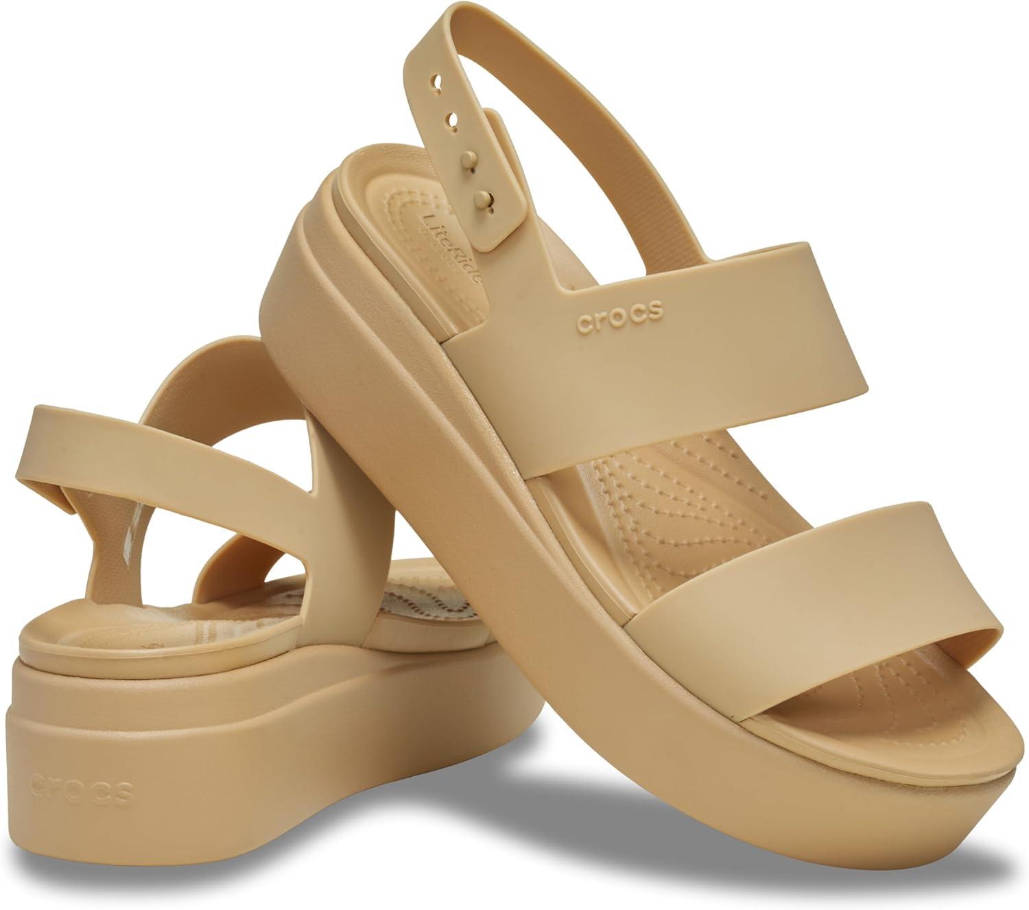 image:imageCrocs Womens Brooklyn Low Wedge SandalsCashewCashew