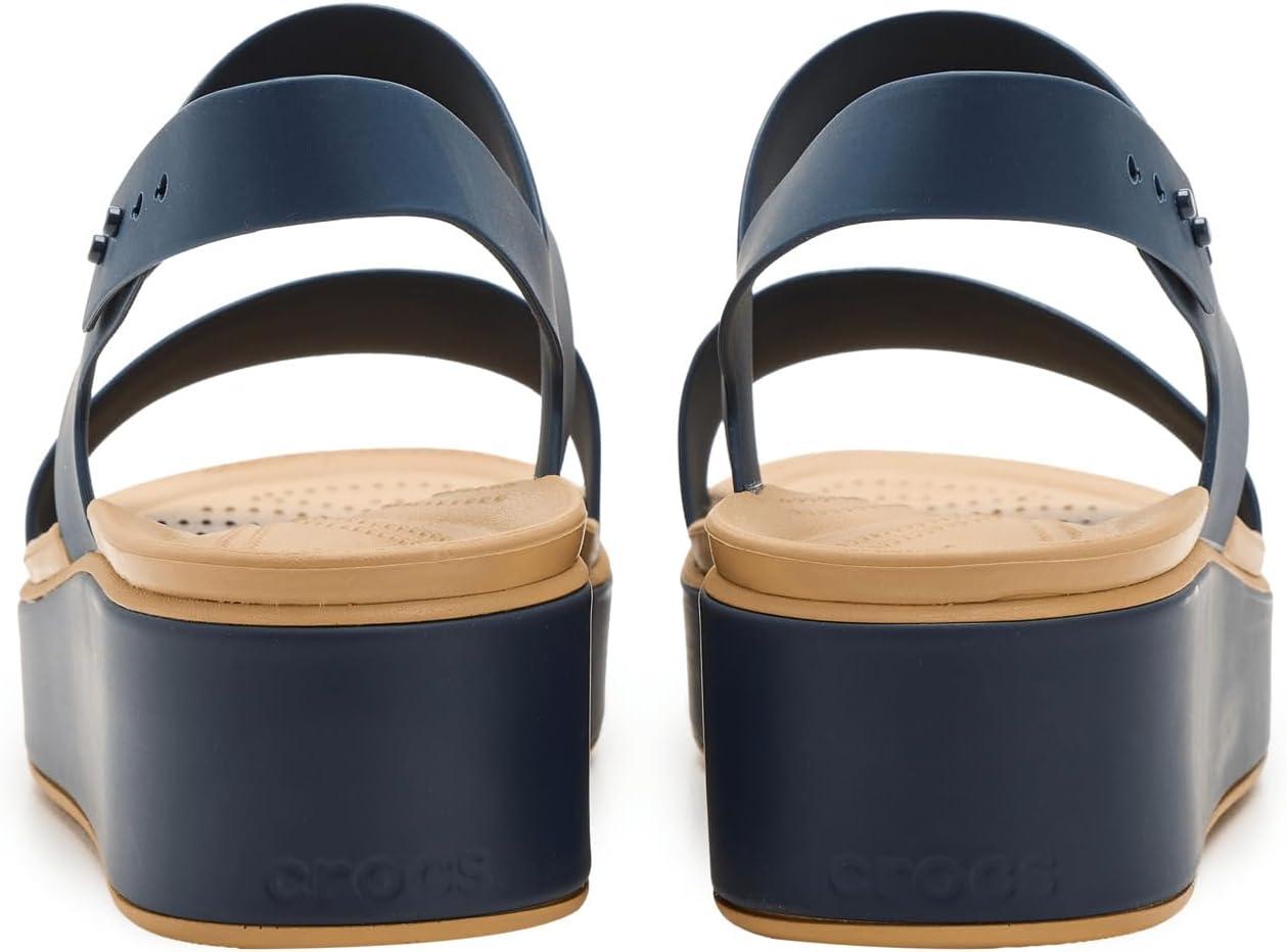 image:imageCrocs Womens Brooklyn Low Wedge SandalsNavyCashew
