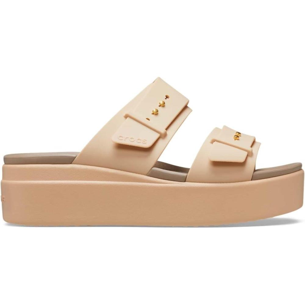 image:imageCrocs Womens Brooklyn Buckle Low WedgesChai