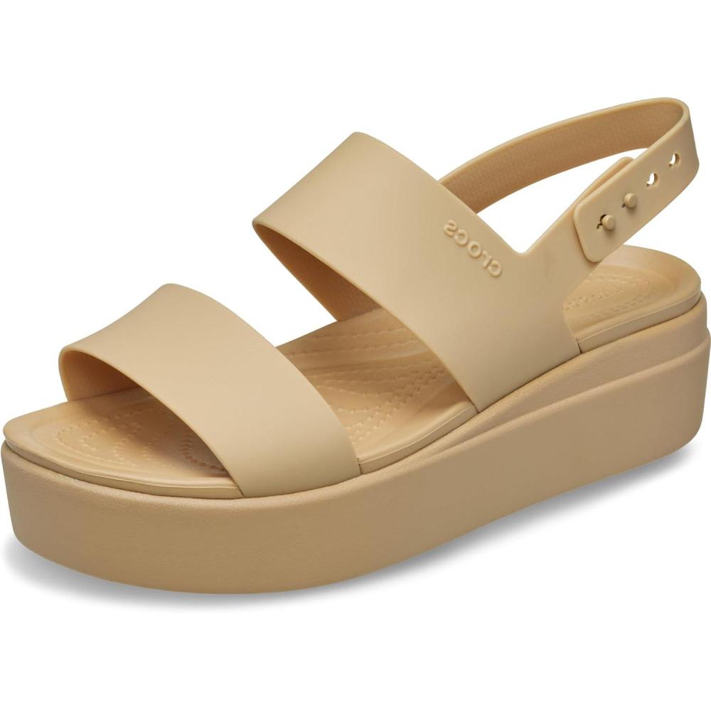 image:imageCrocs Womens Brooklyn Low Wedge SandalsCashewCashew