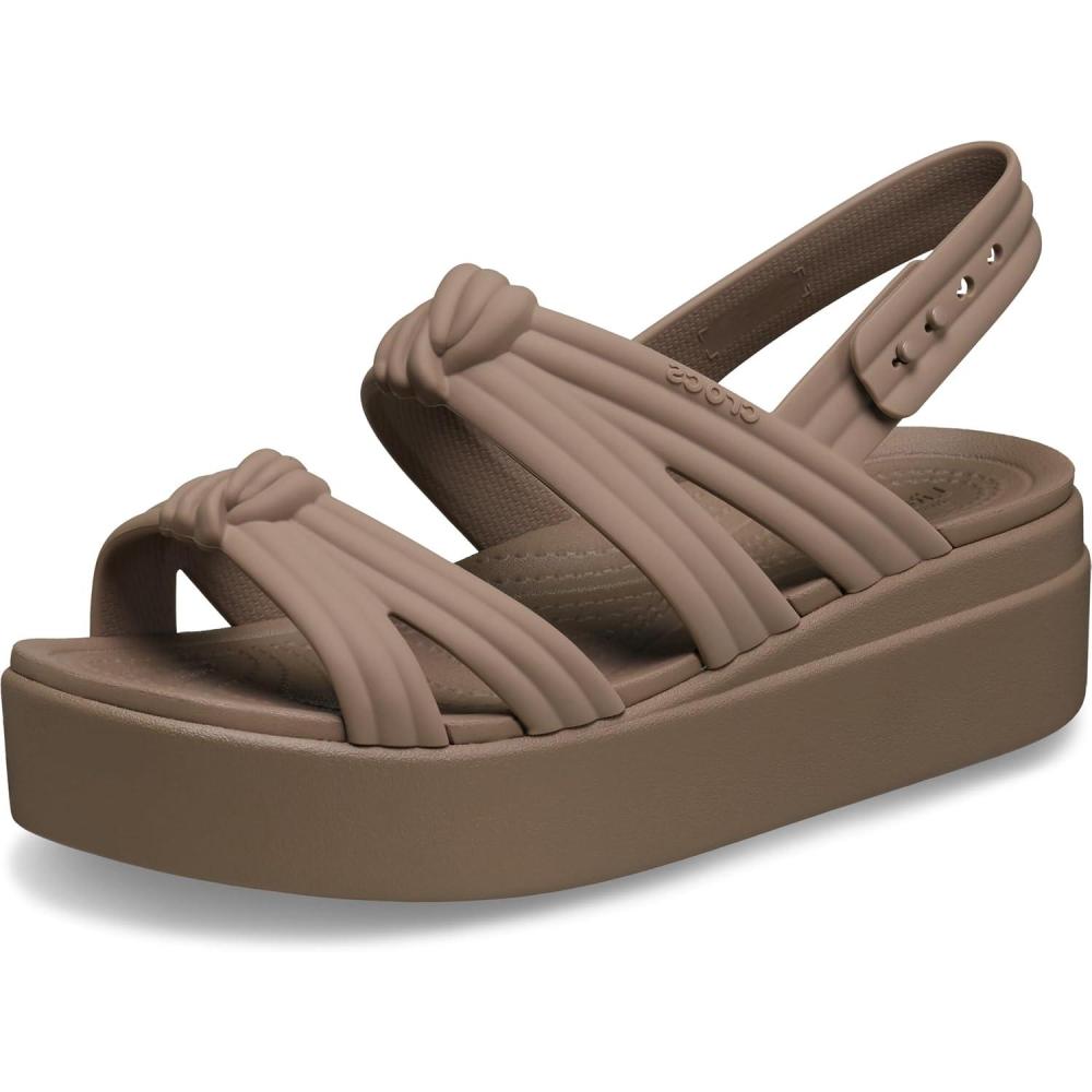 image:imageCrocs Womens Brooklyn Low Wedge SandalsLatte Knot