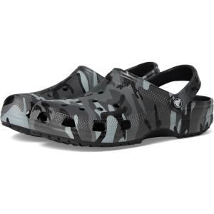 Crocs Unisex-Adult Classic Clog – Seasonal Graphic(Black/Slate Grey)