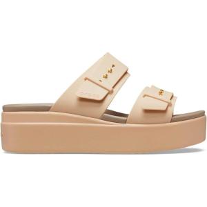 Crocs Women’s Brooklyn Buckle Low Wedges(Chai)