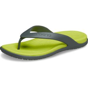 Crocs Men’s Coast Flip Flops, Sandals for Men(Slate Grey/Citrus)