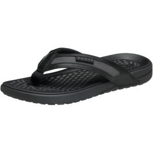 Crocs Men’s Yukon Sport LR Lightweight Flip Flop Sandals(Black/Slate Grey)