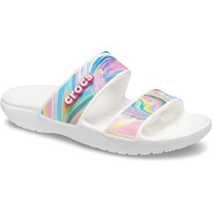 Crocs Unisex-Adult Classic Slide Sandal(Rainbow Swirl)