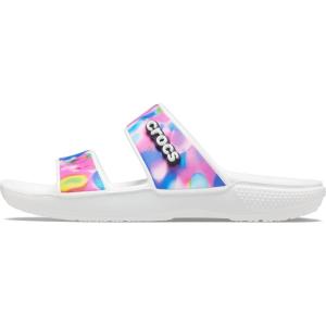 Crocs Unisex-Adult Classic Slide Sandal(White/Pink)