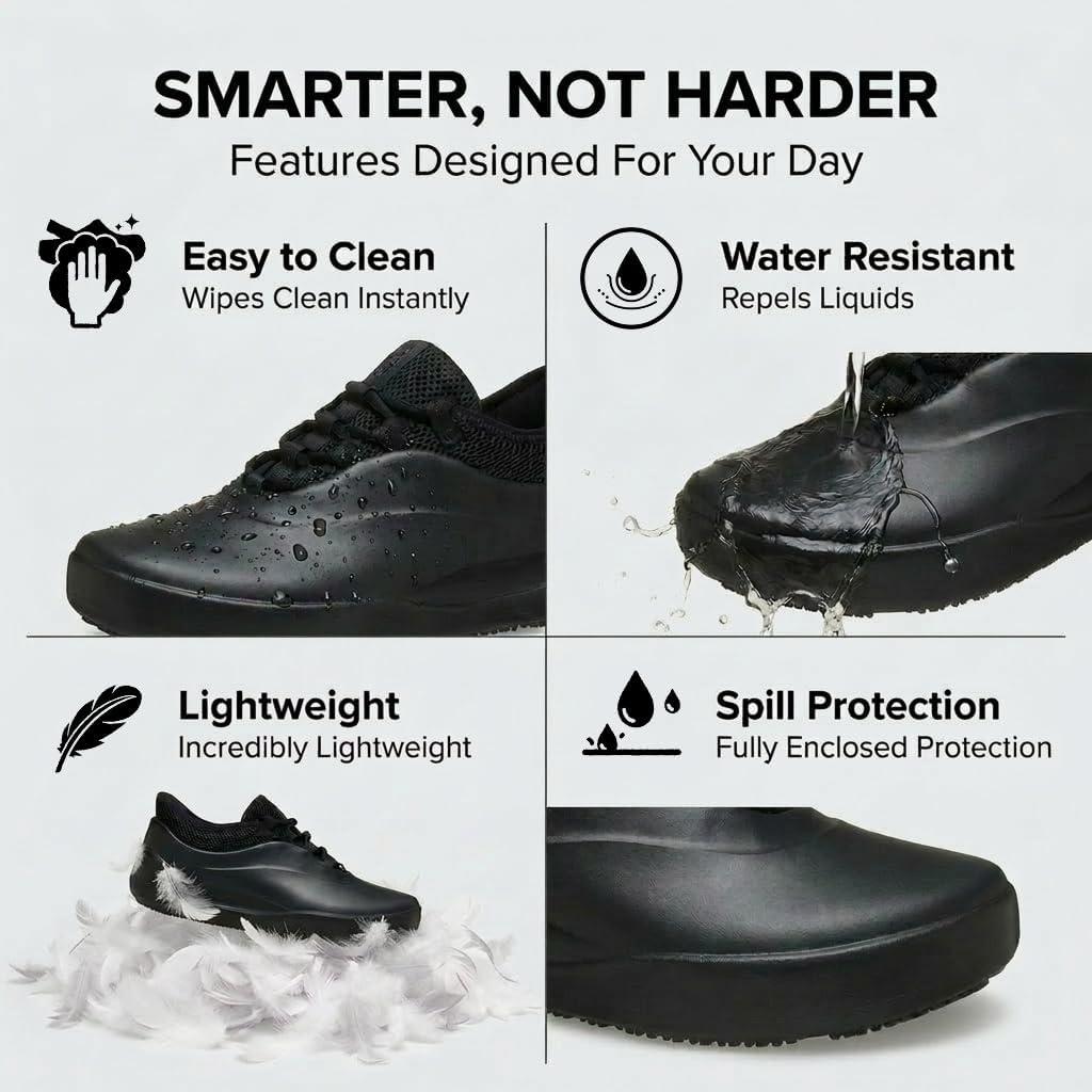 image:imageCrocs Mens Bistro Work Sneaker Enclosed Toe Slip Resistant All Day ComfortBlack