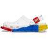 Crocs Unisex-Adult Classic Lego System Clogs, Lego Shoes for Women and Men(White)