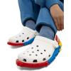 Crocs Unisex-Child Classic Lego System Clogs, Lego Shoes for Kids(White)