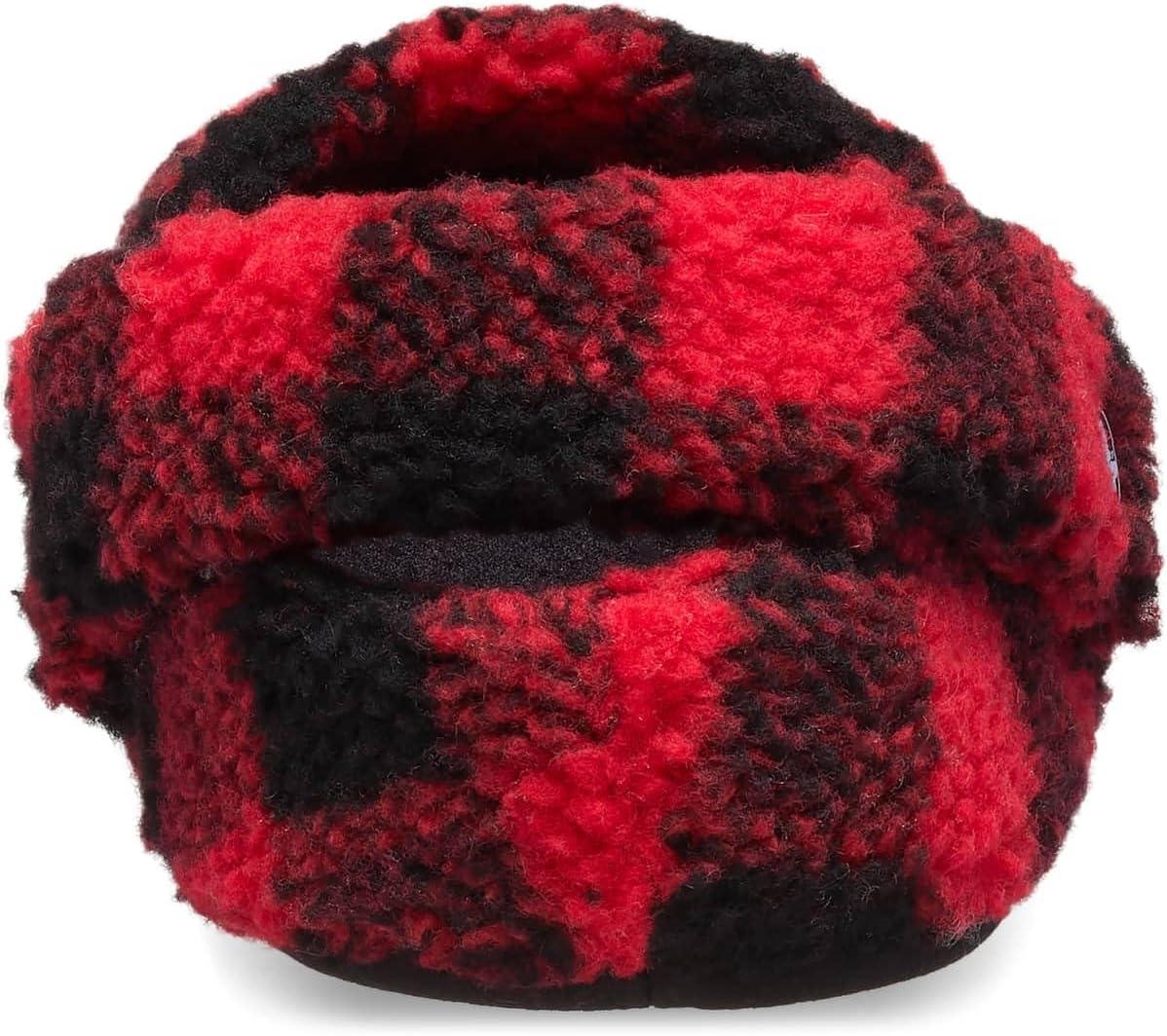 image:imageCrocs UnisexAdult Classic Cozzzy Slipper Fuzz Lined House Slippers for Women and MenBuffalo PlaidVarsity RedBlack