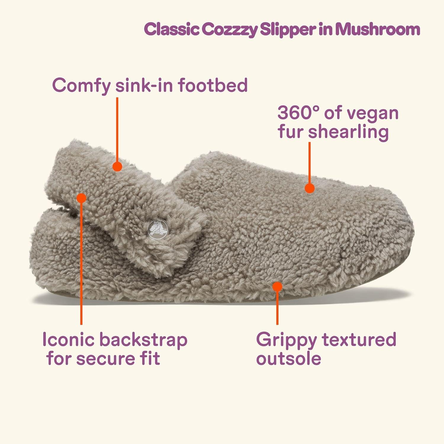 image:imageCrocs UnisexAdult Classic Cozzzy Slipper Fuzz Lined House Slippers for Women and MenMushroom