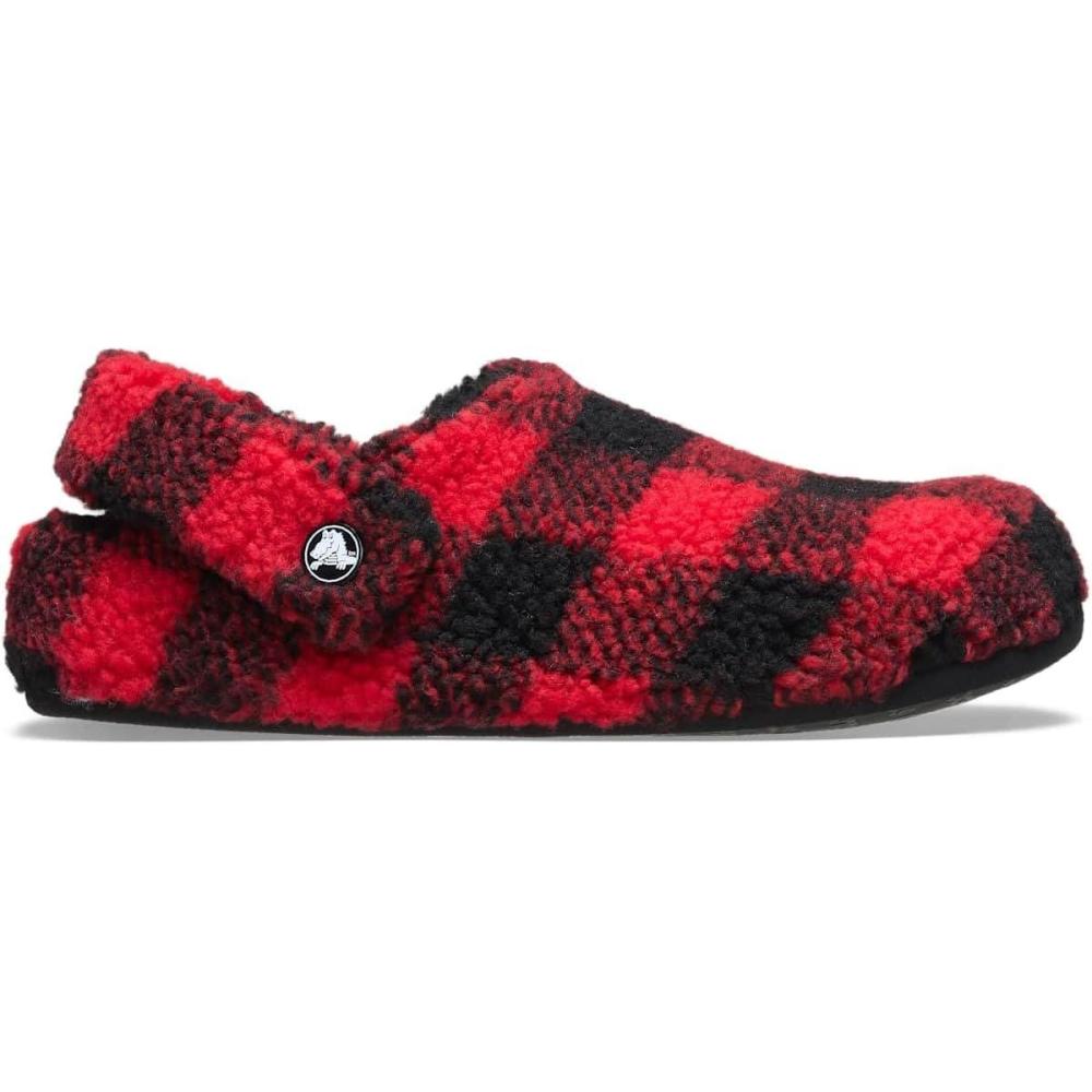 image:imageCrocs UnisexAdult Classic Cozzzy Slipper Fuzz Lined House Slippers for Women and MenBuffalo Plaid Varsity RedBlack