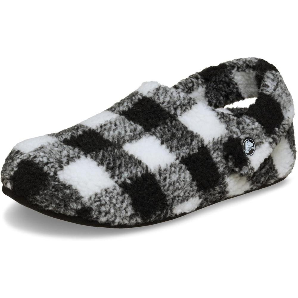 image:imageCrocs UnisexAdult Classic Cozzzy Slipper Fuzz Lined House Slippers for Women and MenBuffalo PlaidVarsity BlackWhite