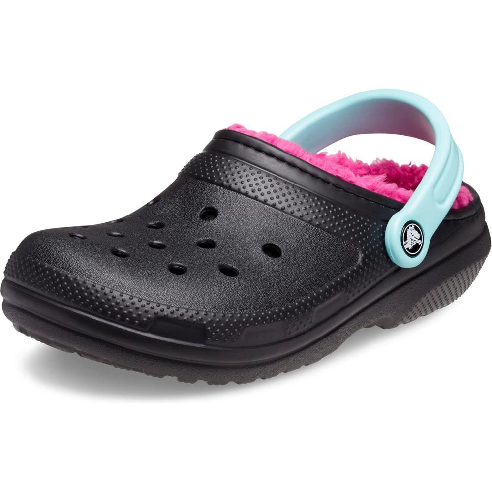 imageCrocs Mixte Classic Lined Clog SabotsNoir Rose Multicolore