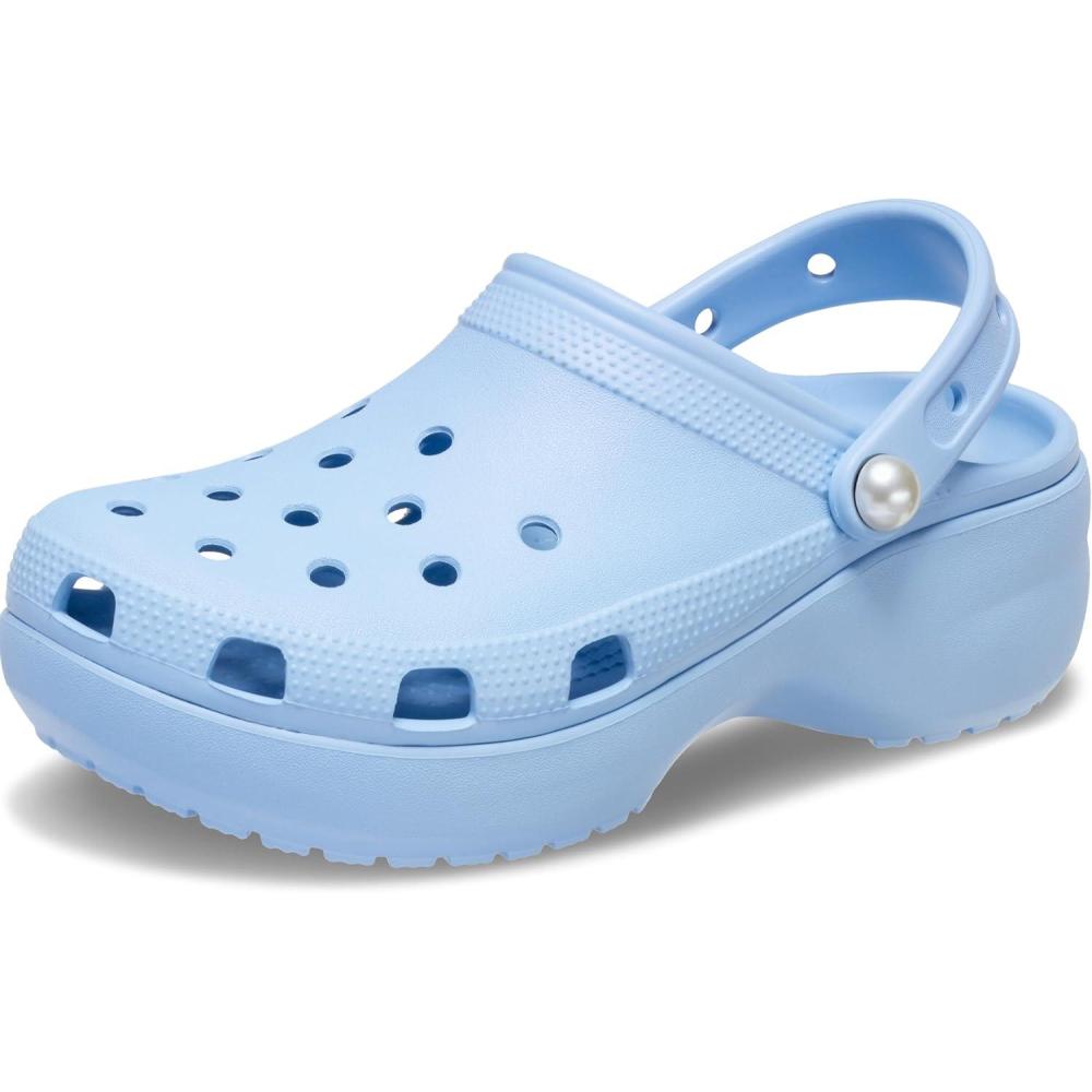 imageCrocs Femme Classic Platform Clog W SabotCalcite Bleue