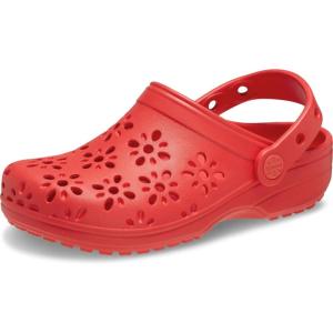 Crocs Mixte Enfant Classic Floral Cut Out Clog K Sabot(Cherry Red)