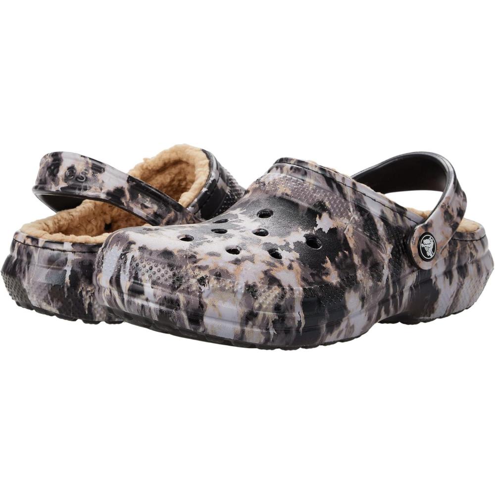 imageCrocs Mixte Classic Lined TieDye Clog SabotsBlack Bleached Dye